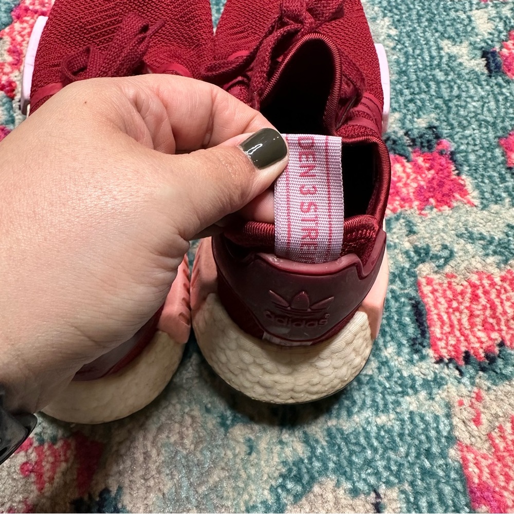 Adidas NMD R1 Low-Top Sneakers in Burgundy - Picture 13 of 14